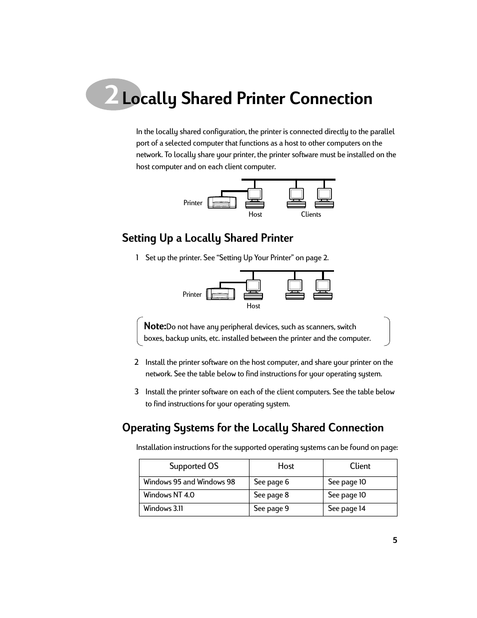 Locally shared printer connection, Setting up a locally shared printer | HP Deskjet 970cxi Printer User Manual | Page 7 / 24