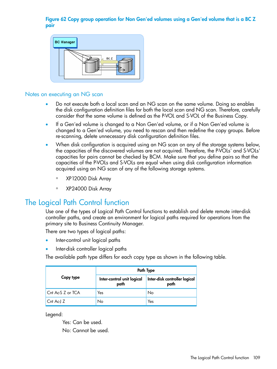 Notes on executing an ng scan, The logical path control function | HP XP P9500 Storage User Manual | Page 109 / 701