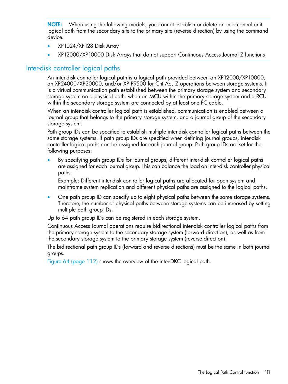 Inter-disk controller logical paths | HP XP P9500 Storage User Manual | Page 111 / 701