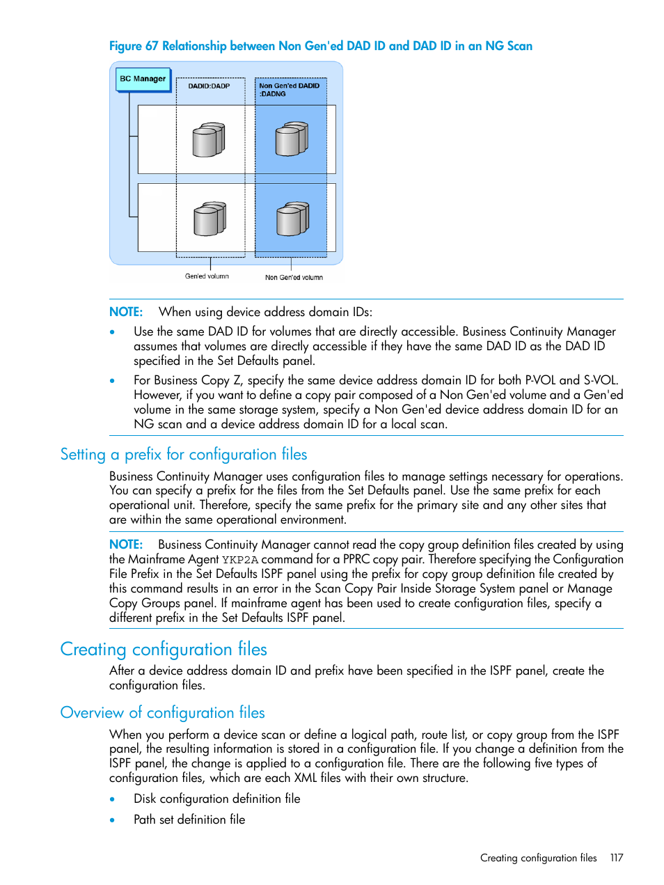 Setting a prefix for configuration files, Creating configuration files, Overview of configuration files | HP XP P9500 Storage User Manual | Page 117 / 701