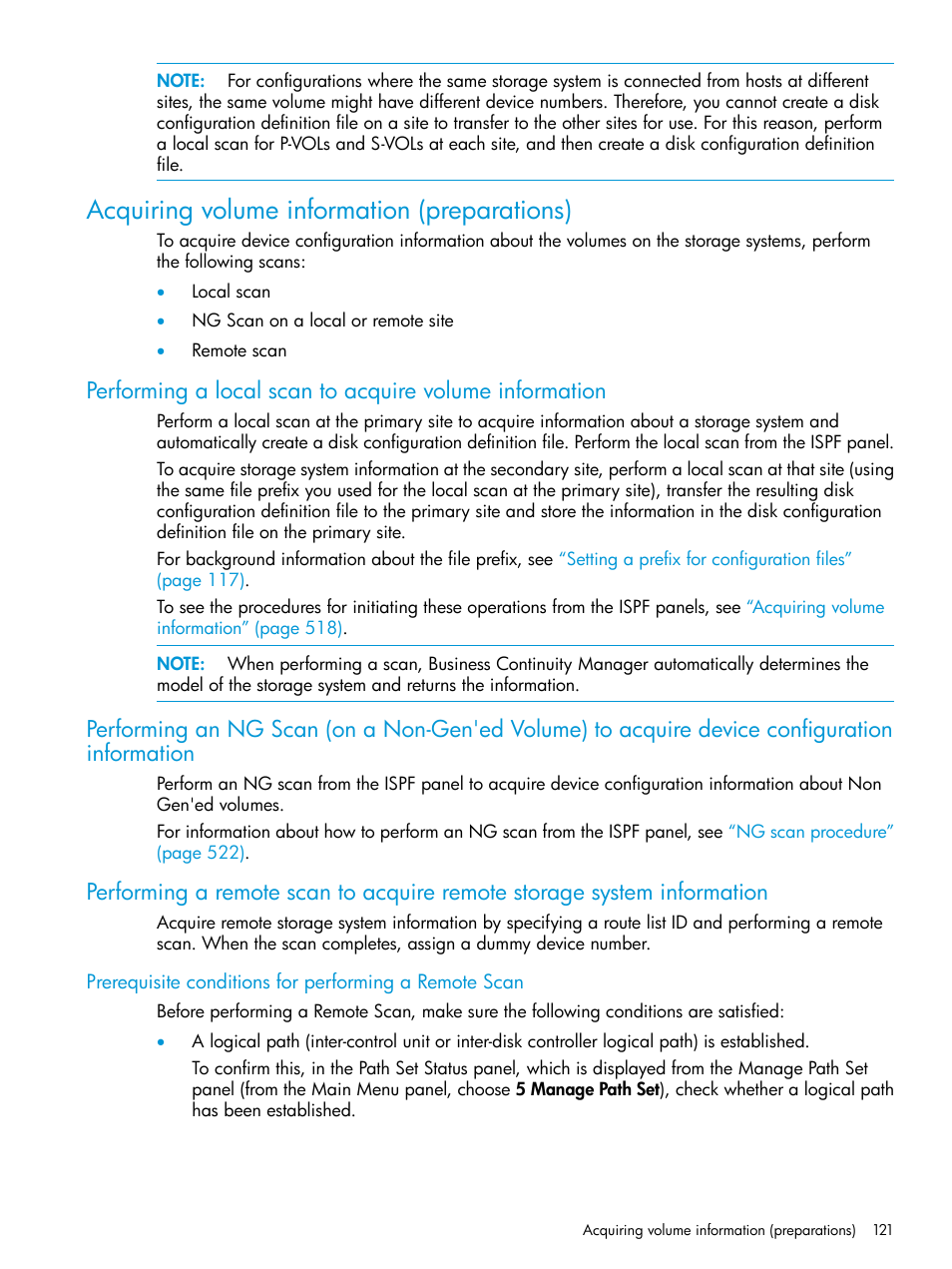 Acquiring volume information (preparations), Acquiring volume information | HP XP P9500 Storage User Manual | Page 121 / 701