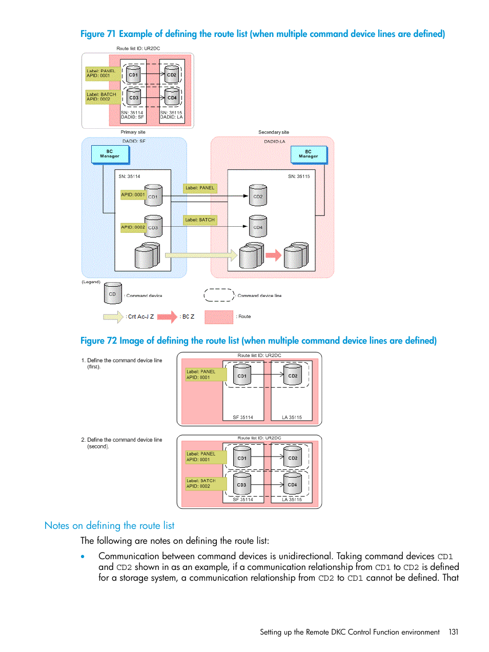 Notes on defining the route list | HP XP P9500 Storage User Manual | Page 131 / 701