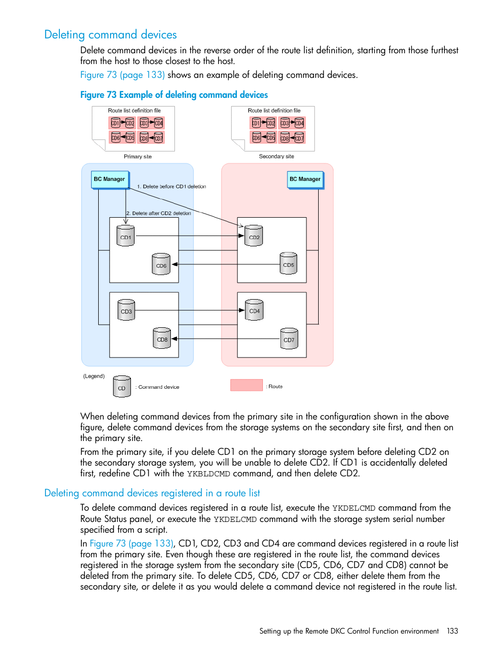 Deleting command devices | HP XP P9500 Storage User Manual | Page 133 / 701