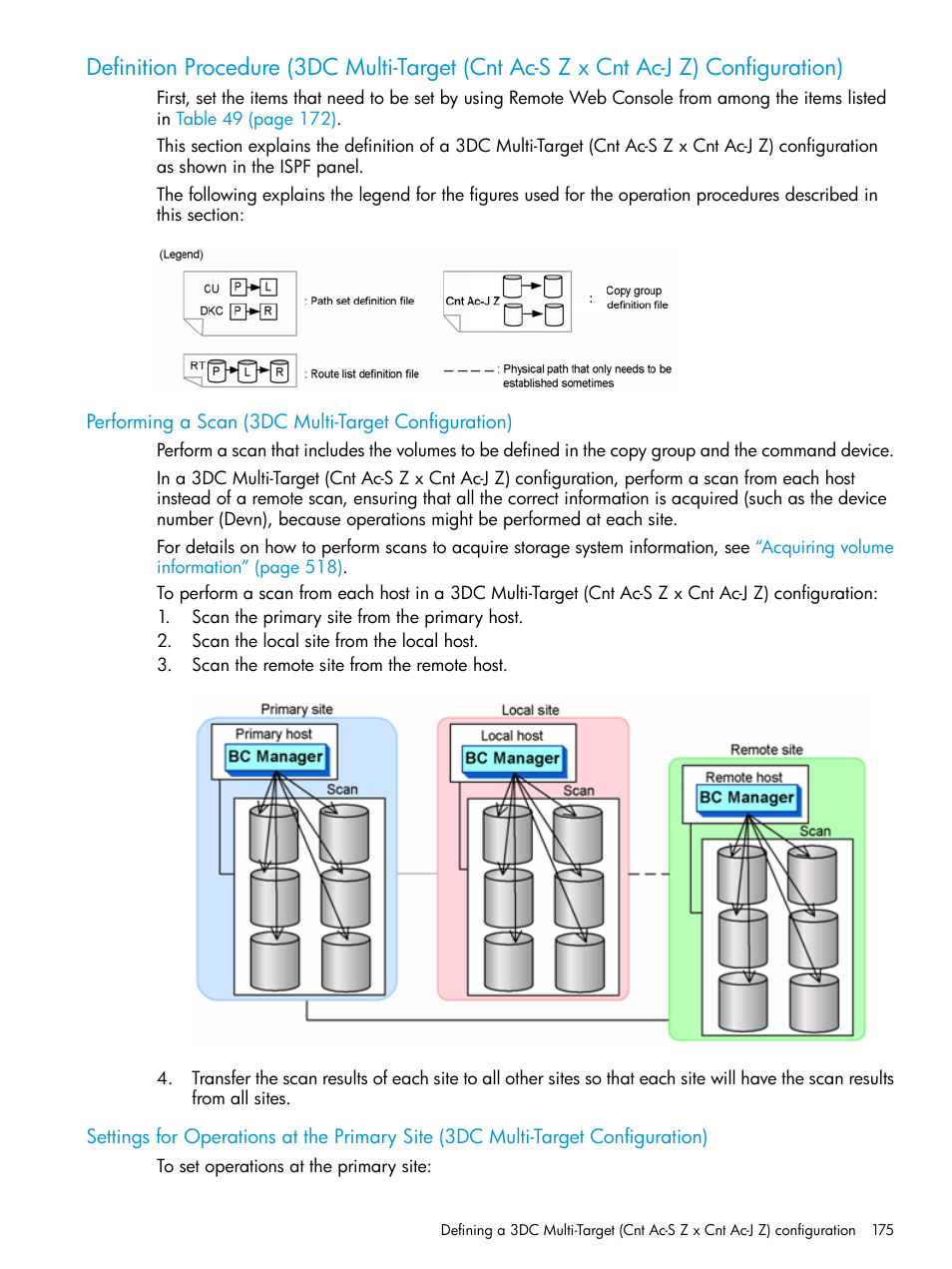 Performing a scan (3dc multi-target configuration) | HP XP P9500 Storage User Manual | Page 175 / 701