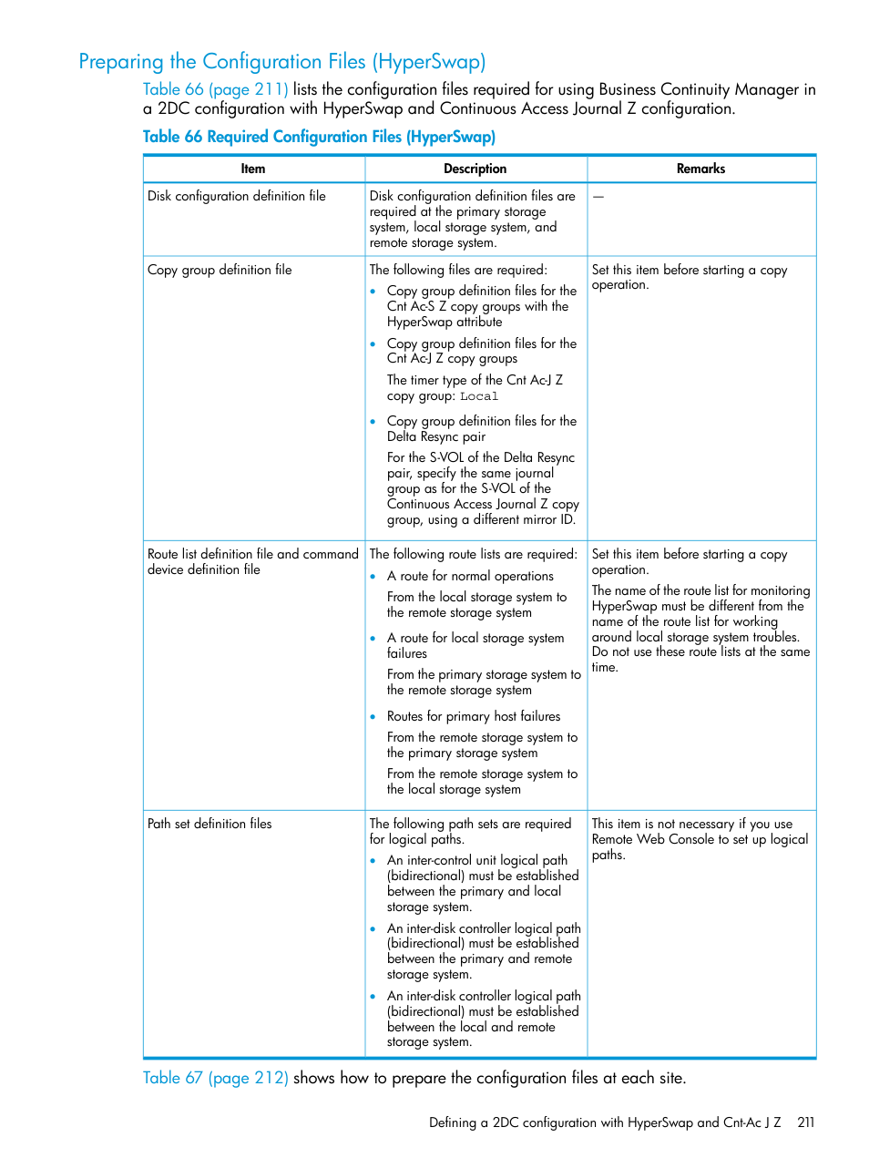 Preparing the configuration files (hyperswap) | HP XP P9500 Storage User Manual | Page 211 / 701