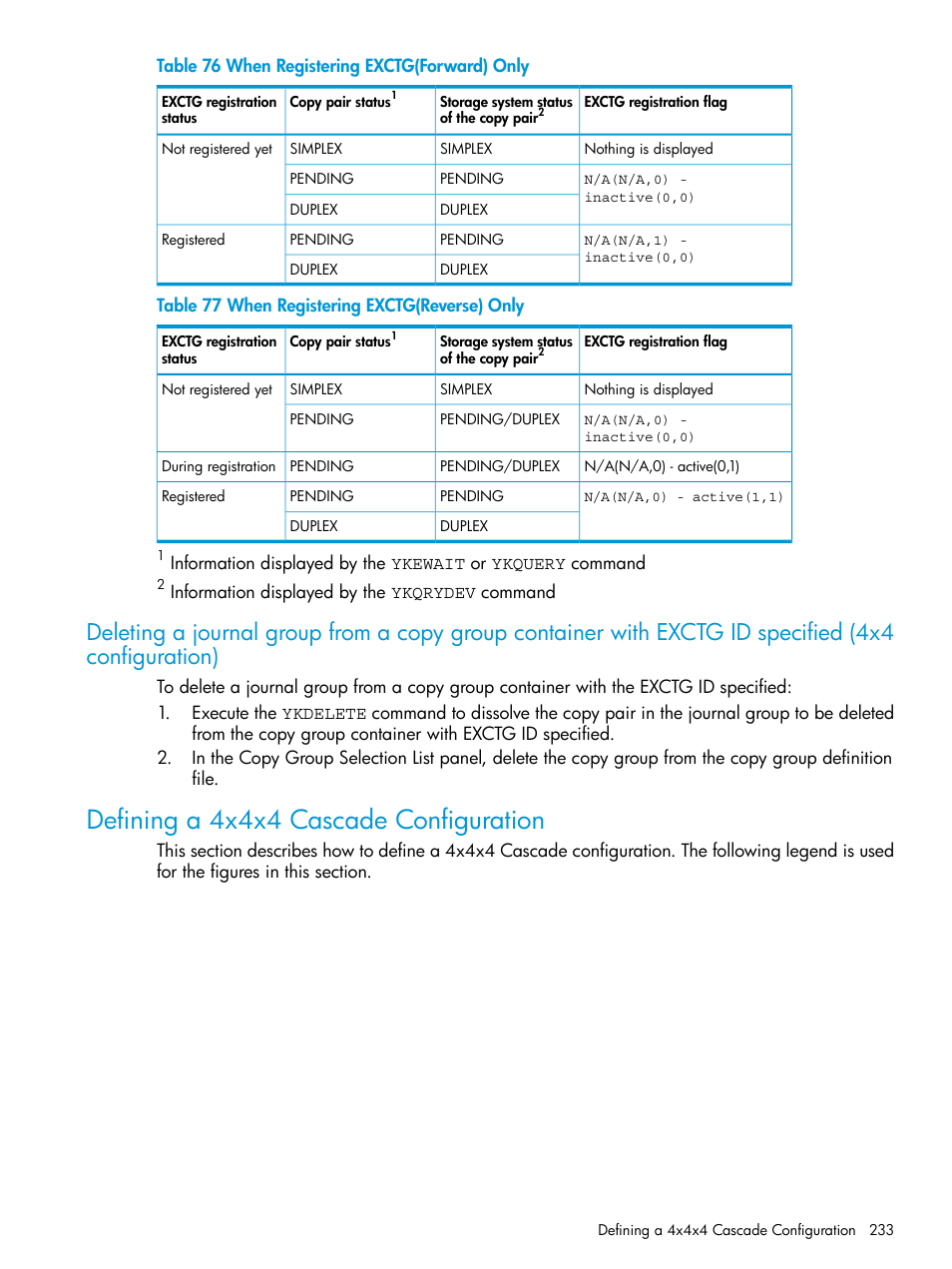 Defining a 4x4x4 cascade configuration | HP XP P9500 Storage User Manual | Page 233 / 701