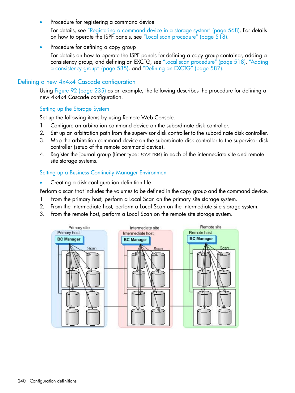 Defining a new 4x4x4 cascade configuration | HP XP P9500 Storage User Manual | Page 240 / 701