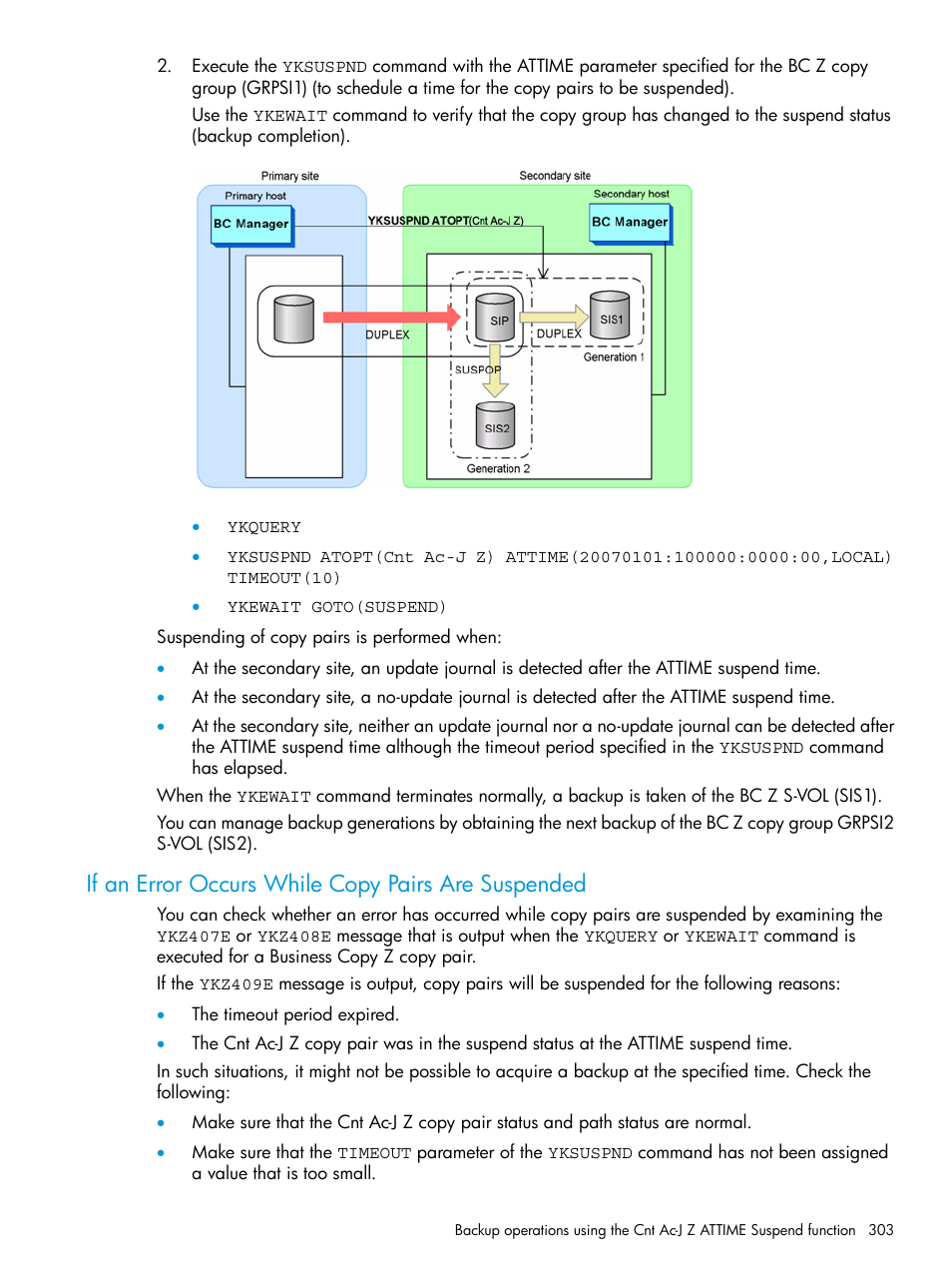 If an error occurs while copy pairs are suspended | HP XP P9500 Storage User Manual | Page 303 / 701