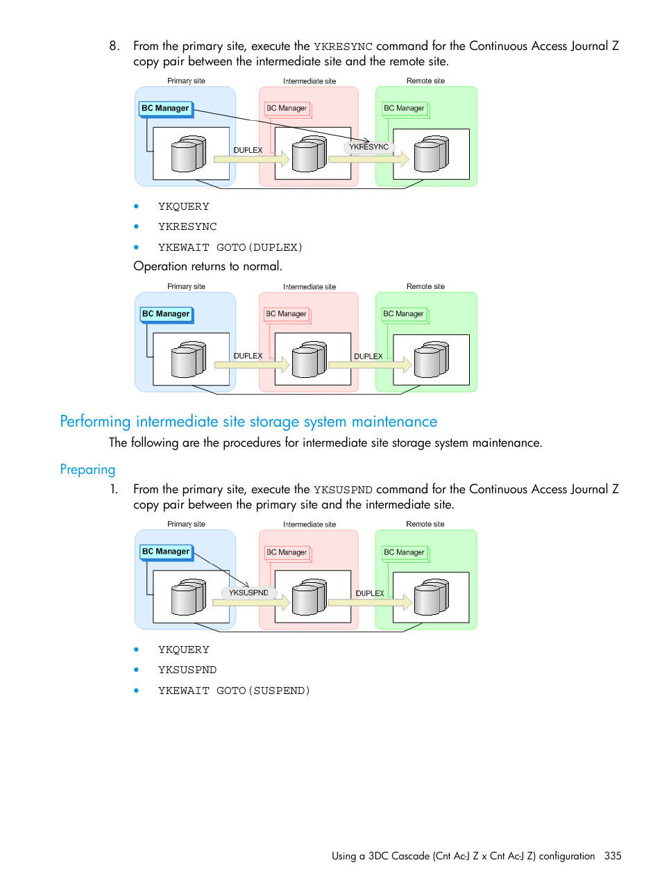 Preparing, Performing intermediate | HP XP P9500 Storage User Manual | Page 335 / 701