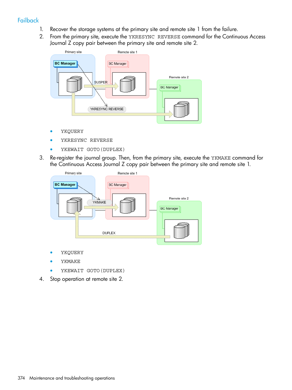 Failback | HP XP P9500 Storage User Manual | Page 374 / 701