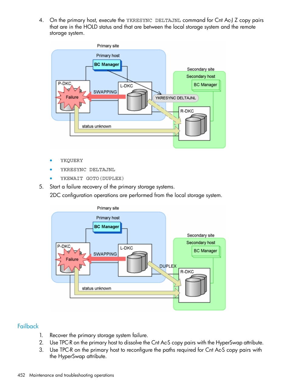 Failback | HP XP P9500 Storage User Manual | Page 452 / 701