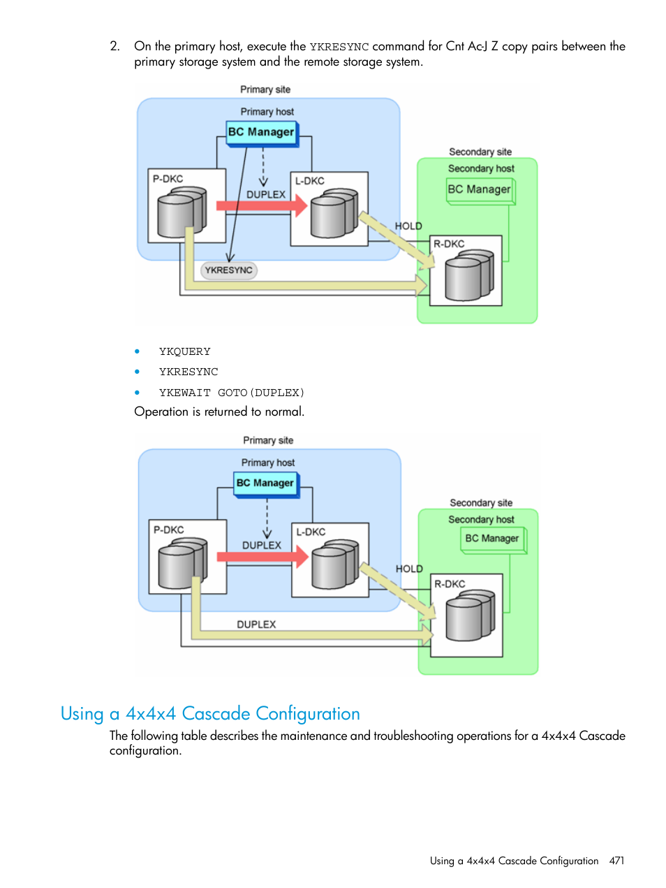 Using a 4x4x4 cascade configuration | HP XP P9500 Storage User Manual | Page 471 / 701