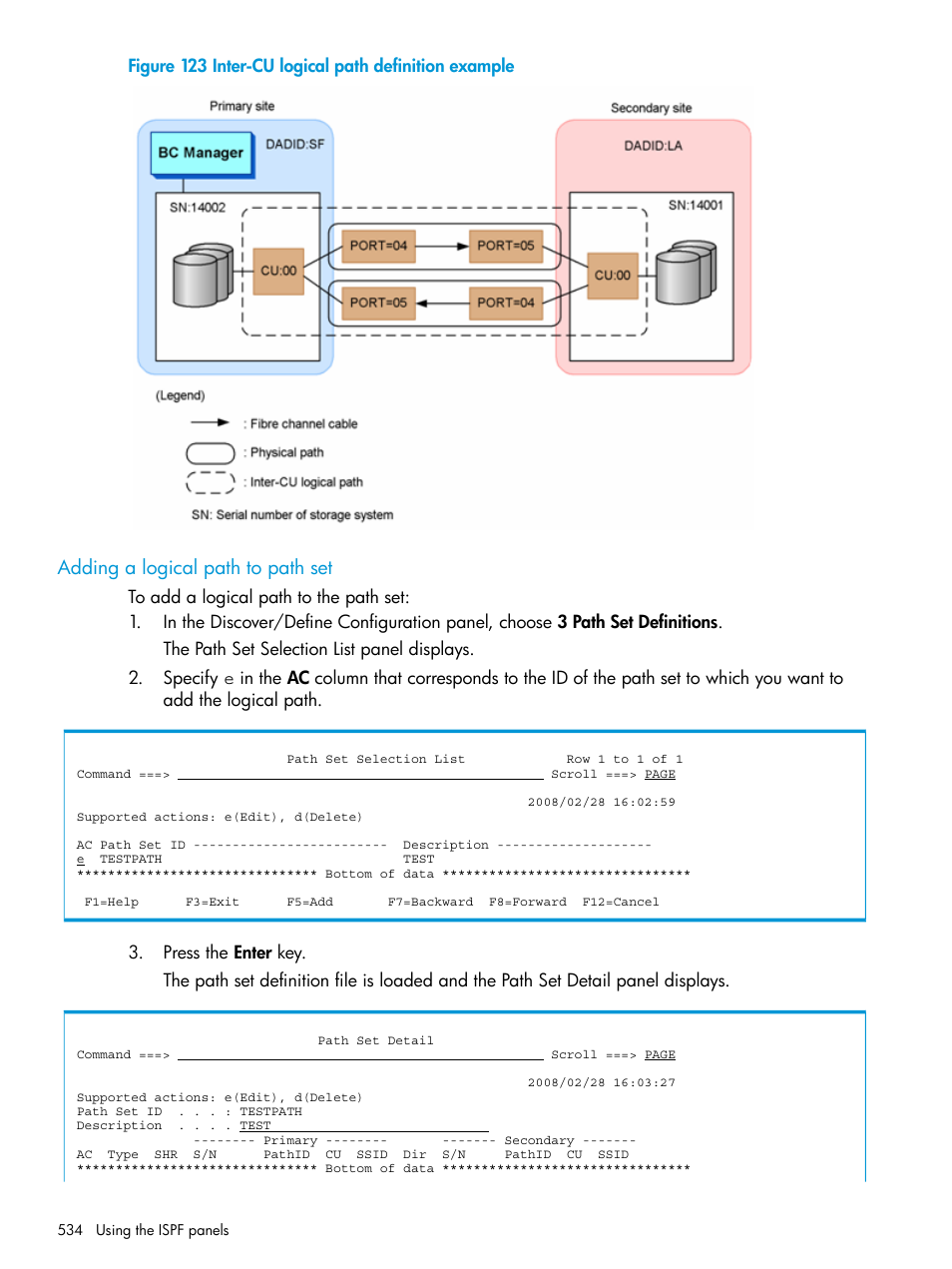 Adding a logical path to path set | HP XP P9500 Storage User Manual | Page 534 / 701