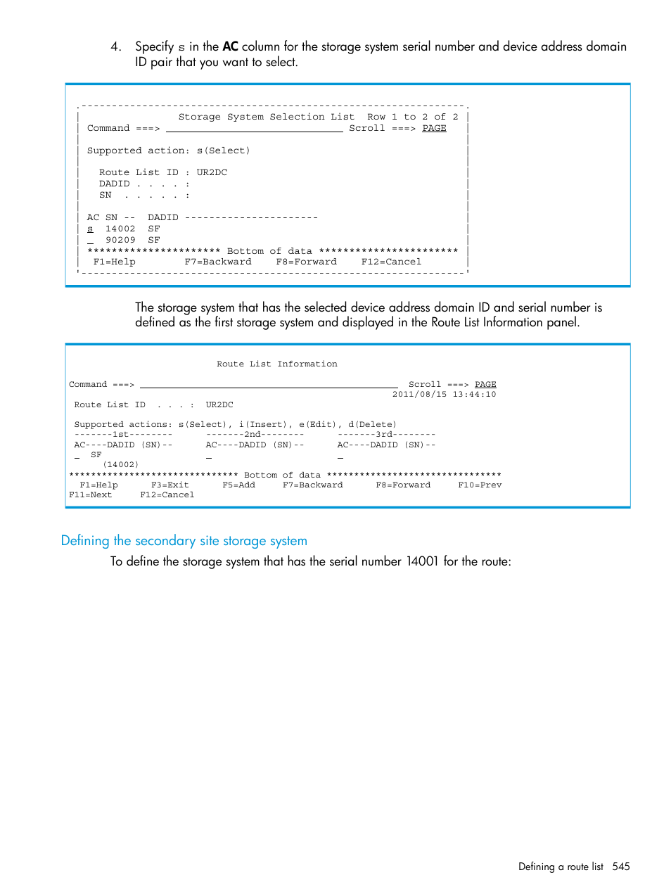 Defining the secondary site storage system | HP XP P9500 Storage User Manual | Page 545 / 701