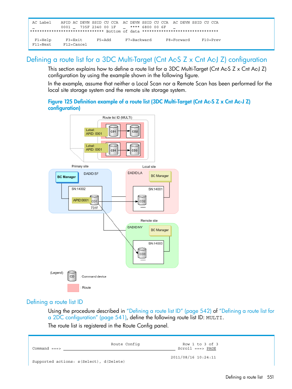 Defining a route list id | HP XP P9500 Storage User Manual | Page 551 / 701