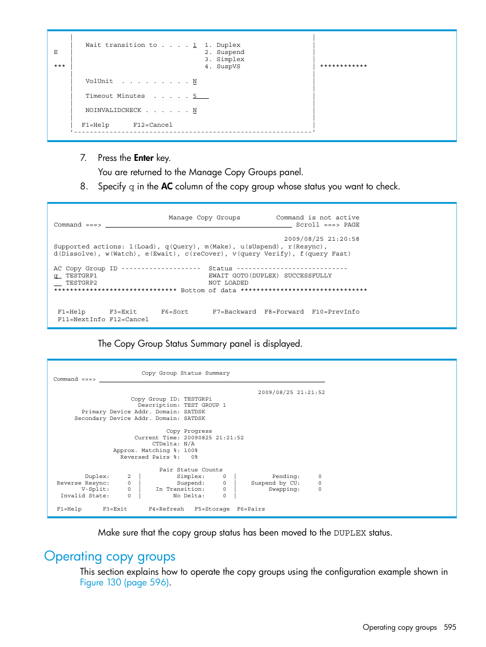 Operating copy groups | HP XP P9500 Storage User Manual | Page 595 / 701