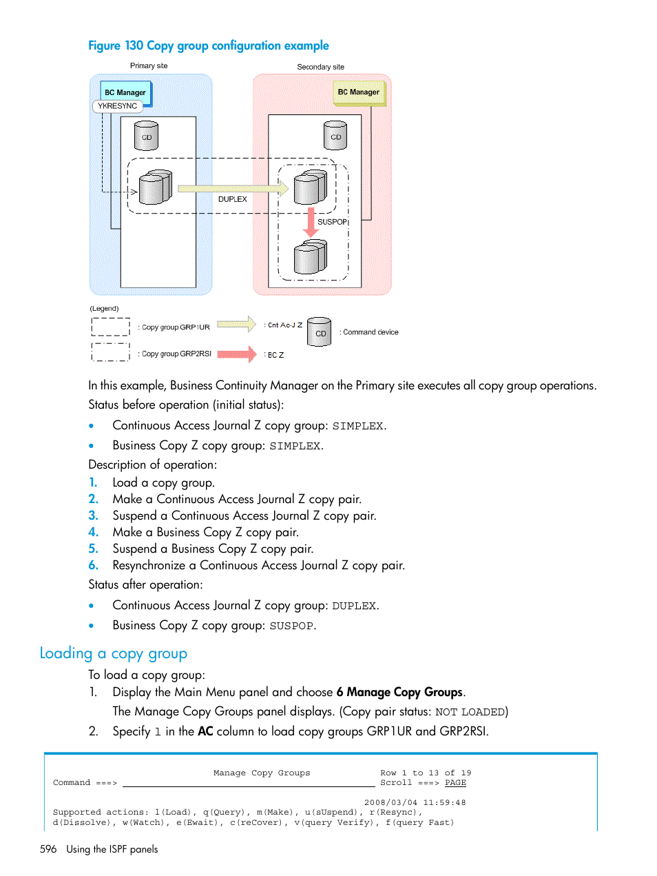 Loading a copy group | HP XP P9500 Storage User Manual | Page 596 / 701