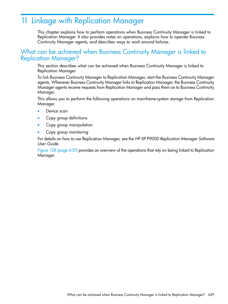11 linkage with replication manager | HP XP P9500 Storage User Manual | Page 629 / 701