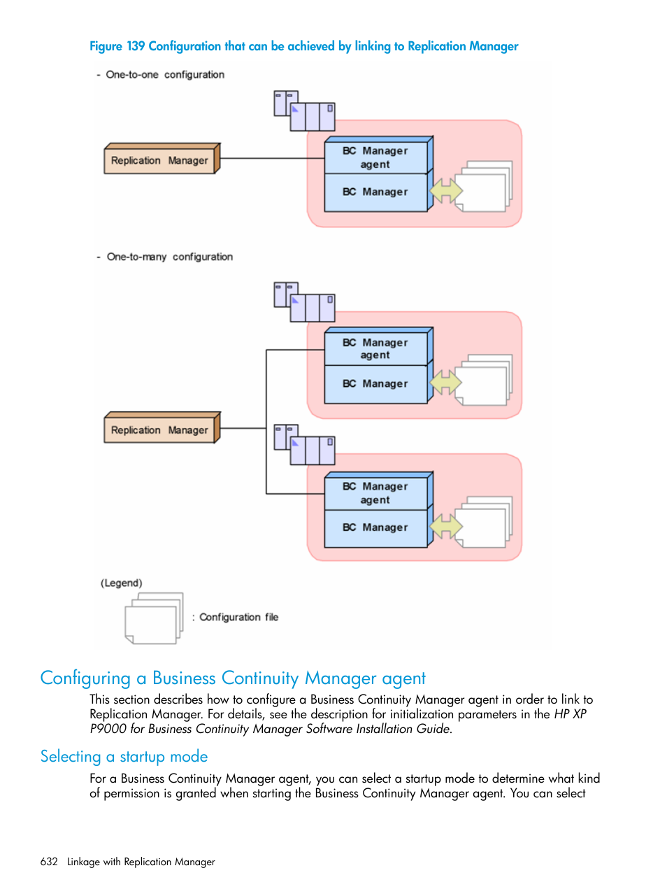 Configuring a business continuity manager agent, Selecting a startup mode | HP XP P9500 Storage User Manual | Page 632 / 701