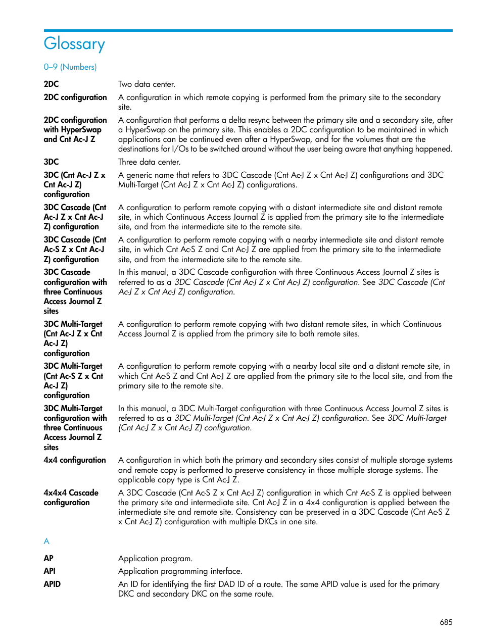 Glossary | HP XP P9500 Storage User Manual | Page 685 / 701