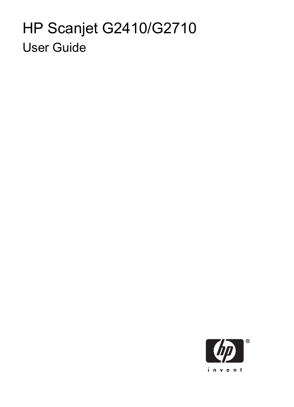 HP Scanjet G2410 Flatbed Scanner User Manual | 30 pages
