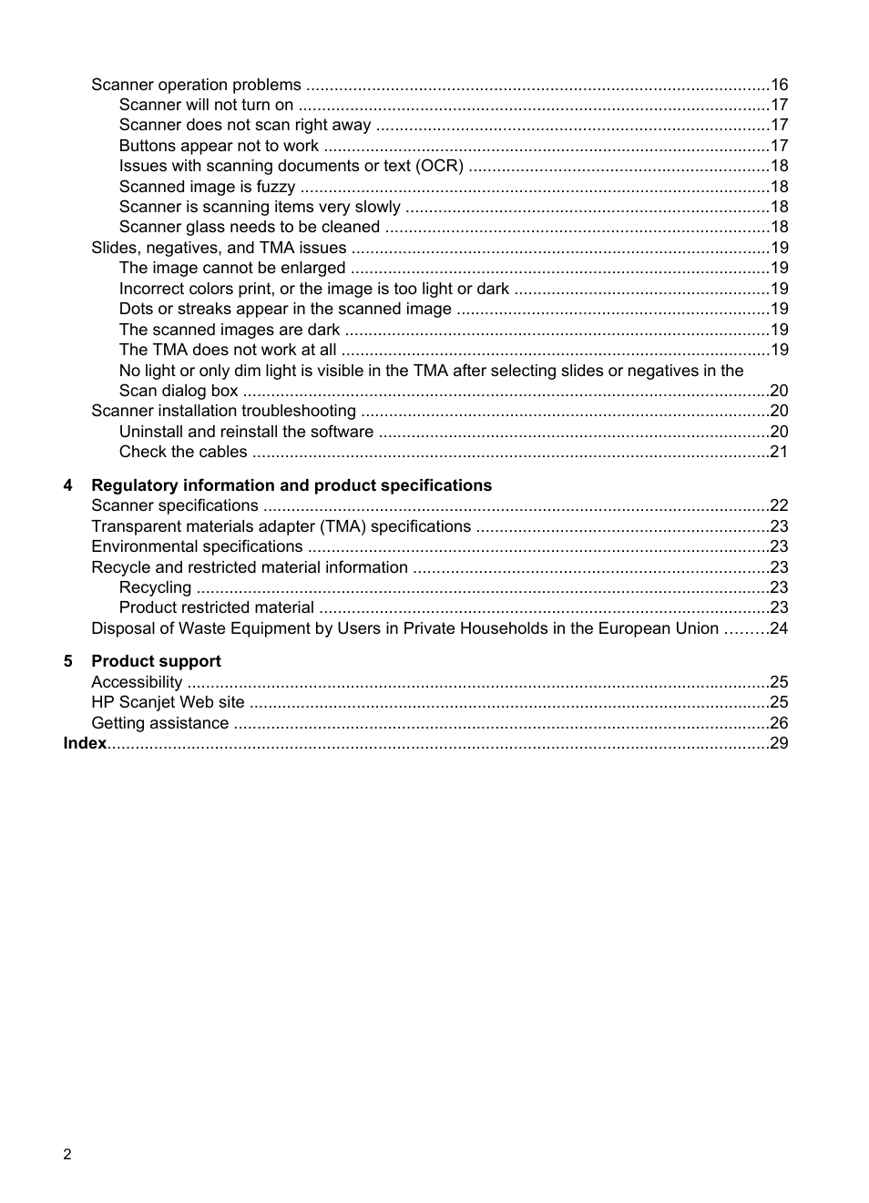 HP Scanjet G2410 Flatbed Scanner User Manual | Page 4 / 30