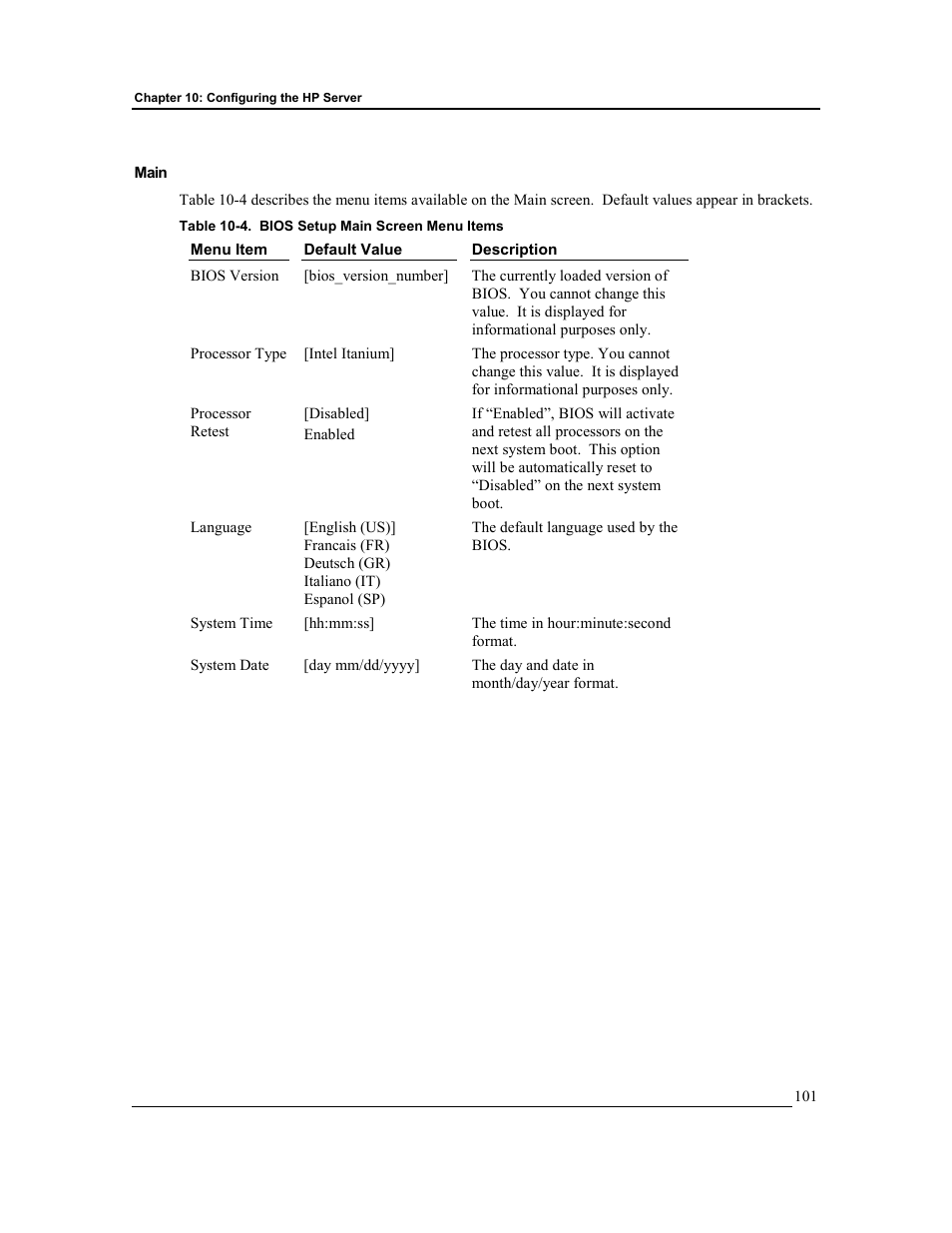 Main | HP Integrity rx4610 Server User Manual | Page 108 / 201