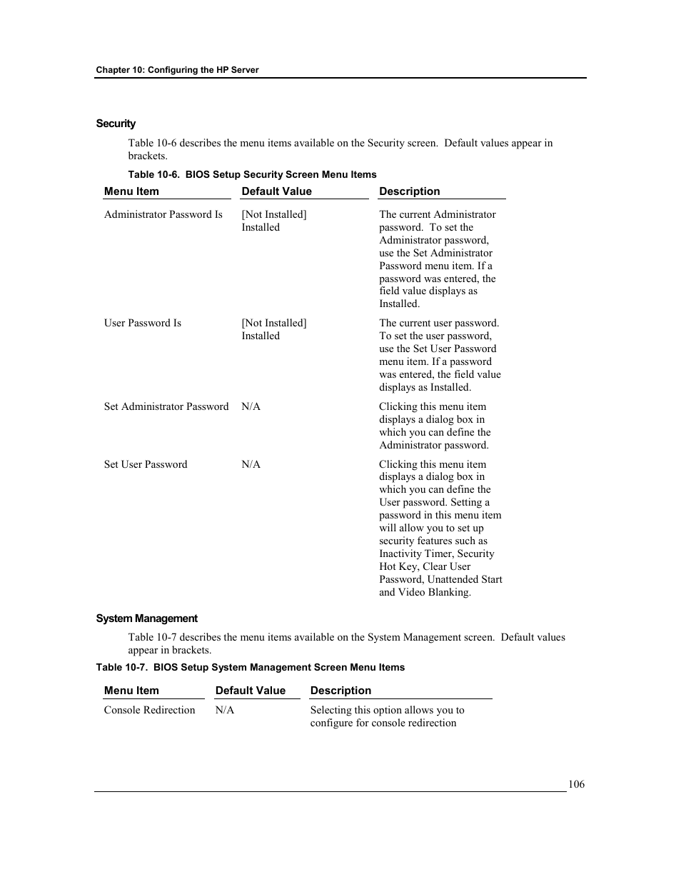 Security, System management | HP Integrity rx4610 Server User Manual | Page 113 / 201