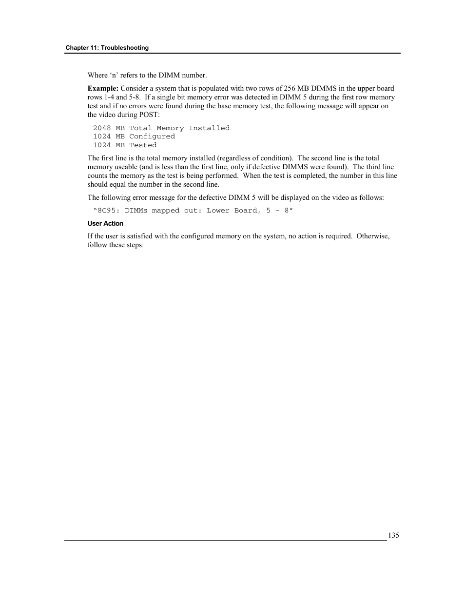 User action | HP Integrity rx4610 Server User Manual | Page 142 / 201