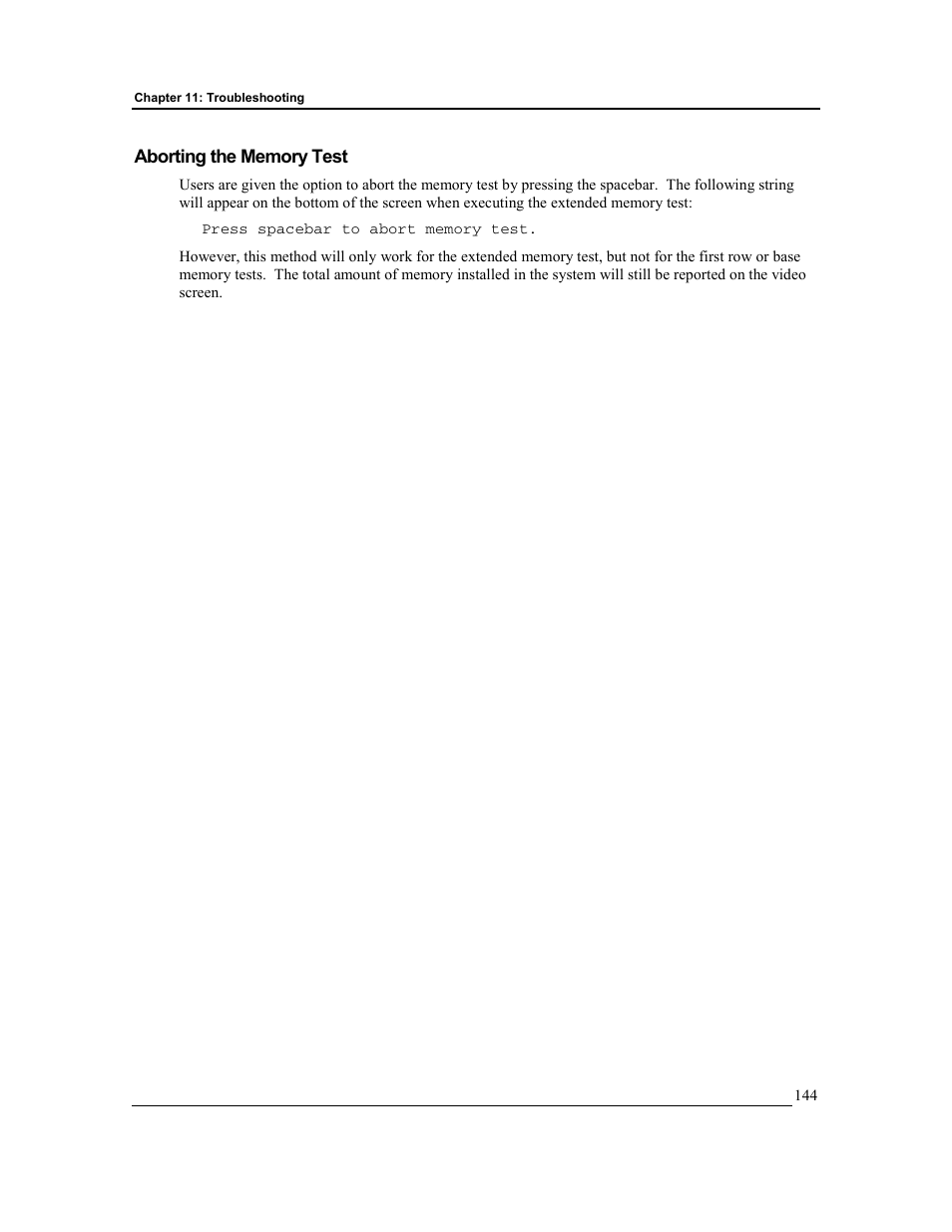 Aborting the memory test | HP Integrity rx4610 Server User Manual | Page 151 / 201