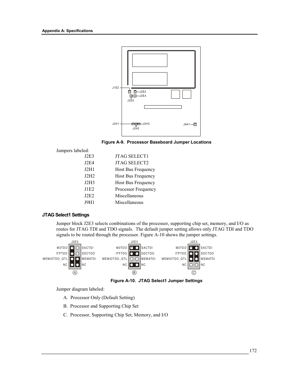 Jtag select1 settings | HP Integrity rx4610 Server User Manual | Page 179 / 201