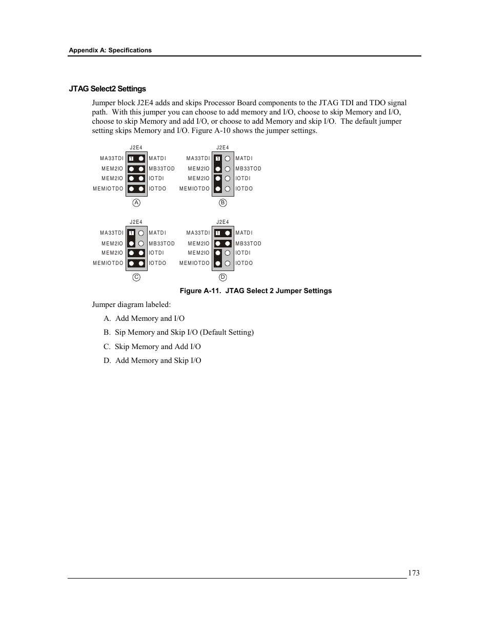 Jtag select2 settings | HP Integrity rx4610 Server User Manual | Page 180 / 201