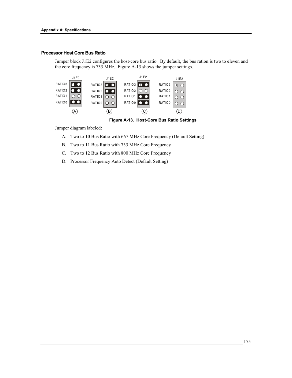 Processor host core bus ratio | HP Integrity rx4610 Server User Manual | Page 182 / 201