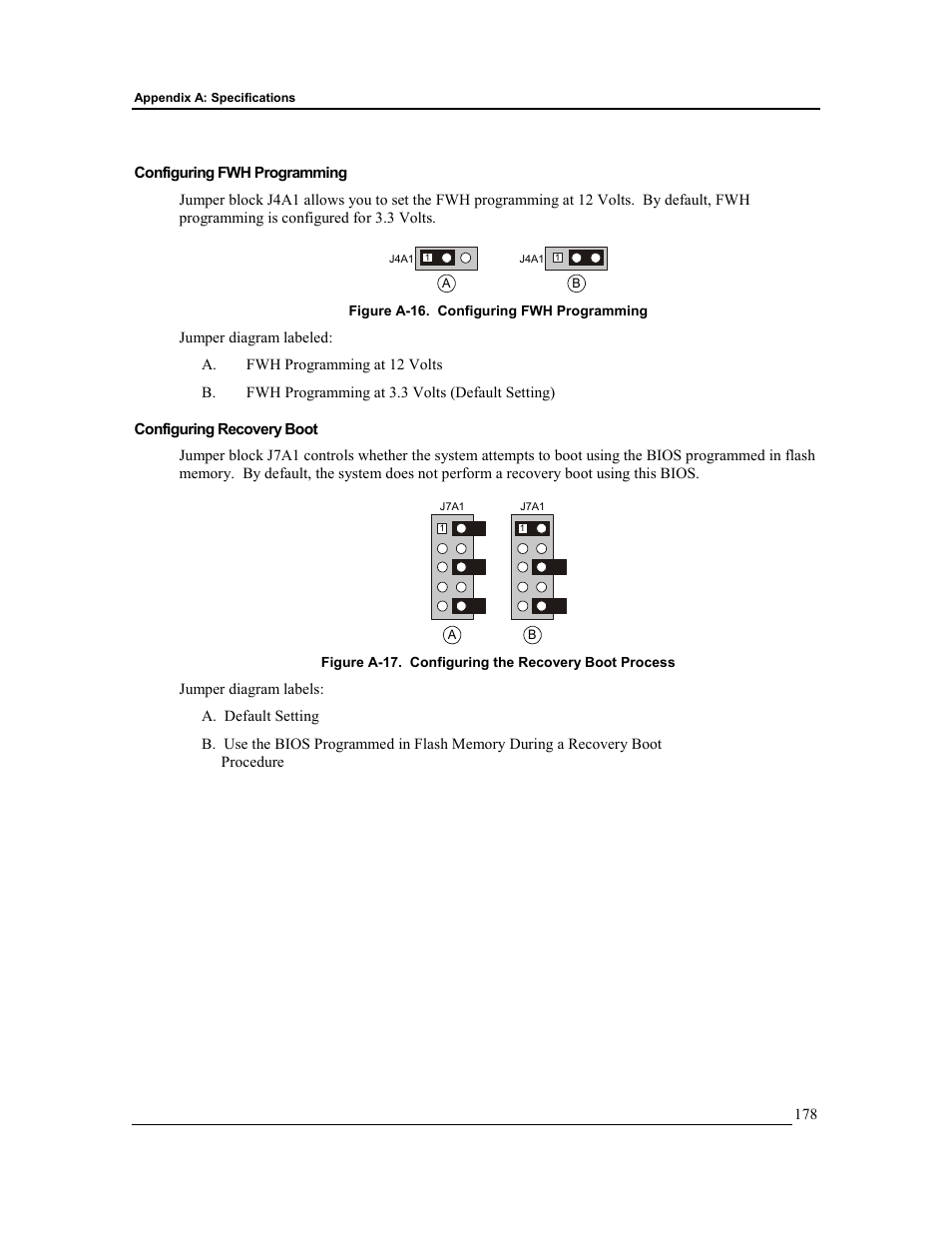 Configuring fwh programming, Configuring recovery boot | HP Integrity rx4610 Server User Manual | Page 185 / 201