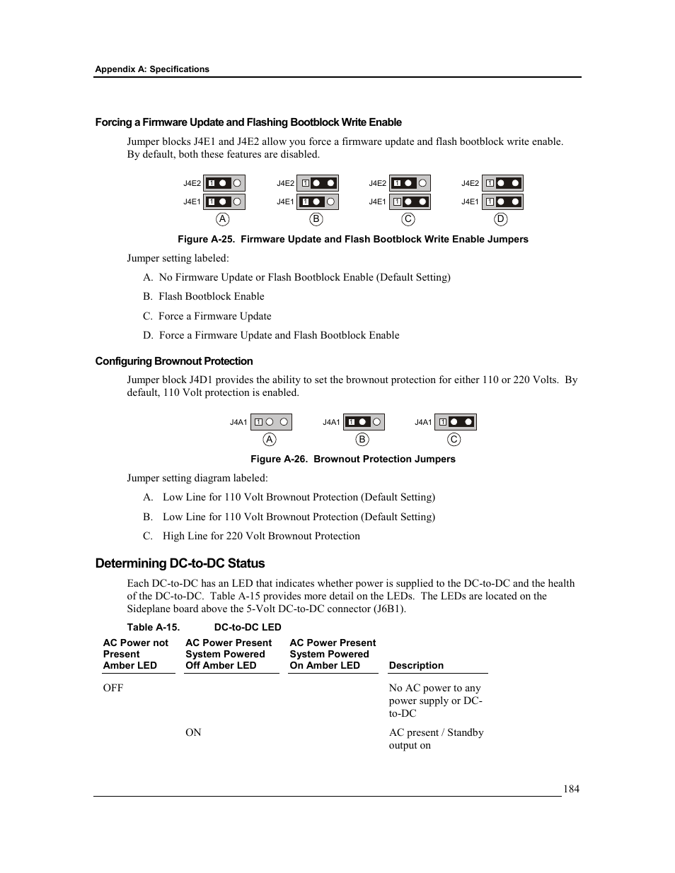 Configuring brownout protection, Determining dc-to-dc status | HP Integrity rx4610 Server User Manual | Page 191 / 201