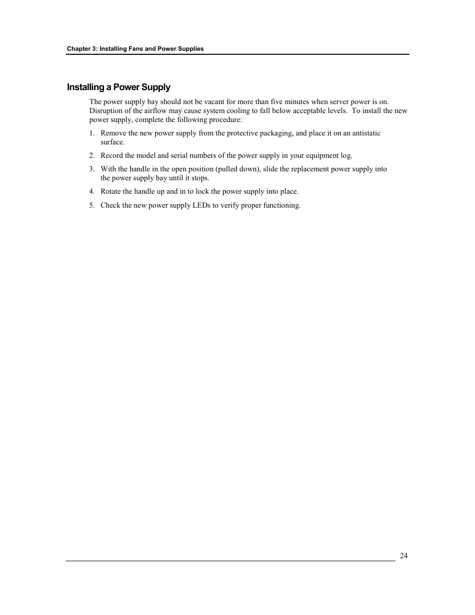 Installing a power supply | HP Integrity rx4610 Server User Manual | Page 31 / 201