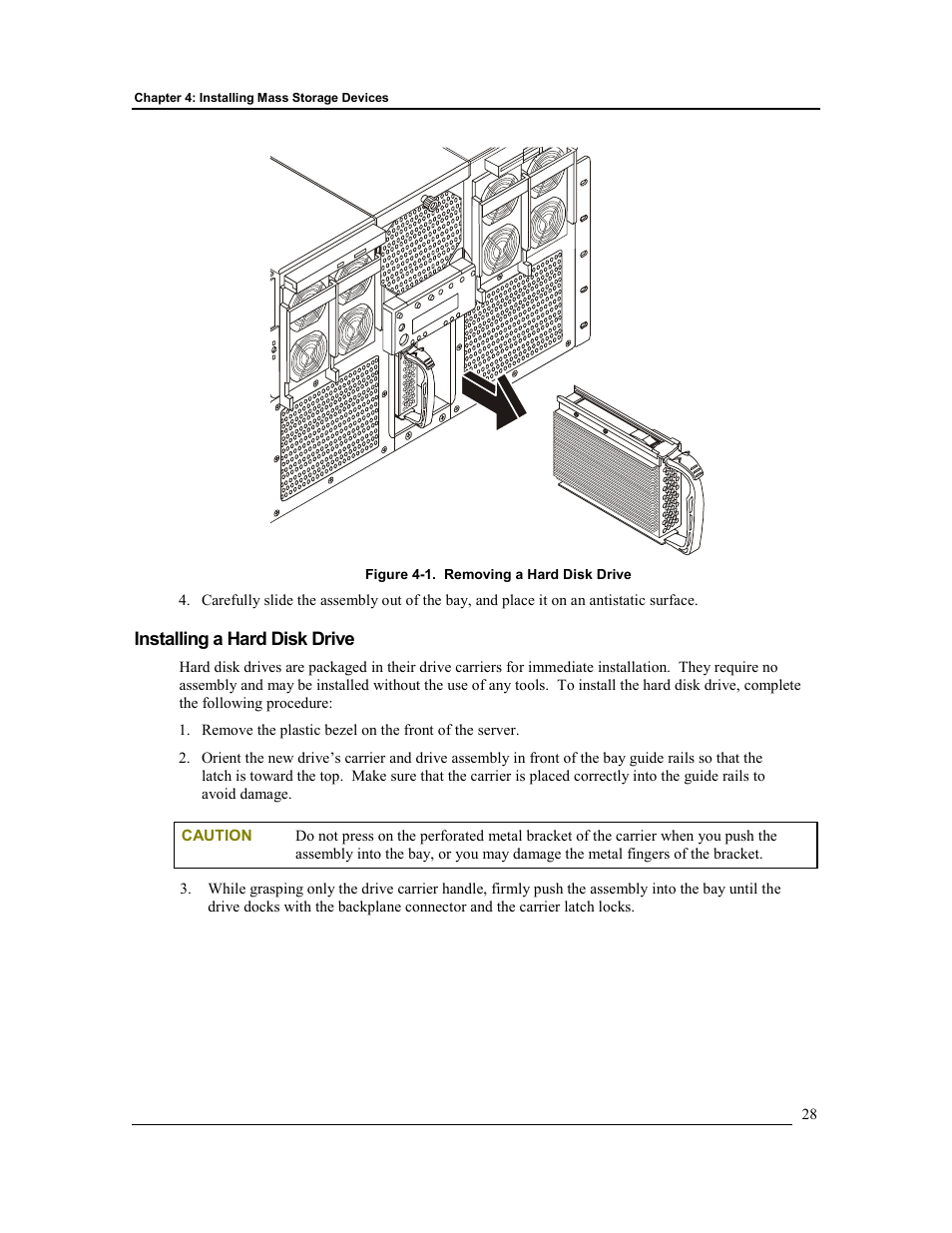 Installing a hard disk drive | HP Integrity rx4610 Server User Manual | Page 35 / 201