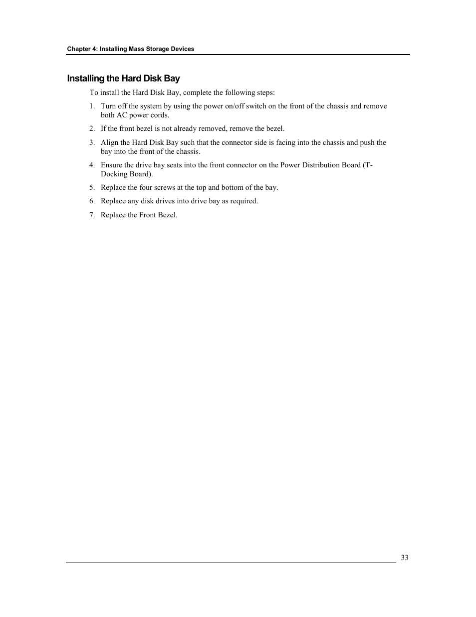 Installing the hard disk bay | HP Integrity rx4610 Server User Manual | Page 40 / 201