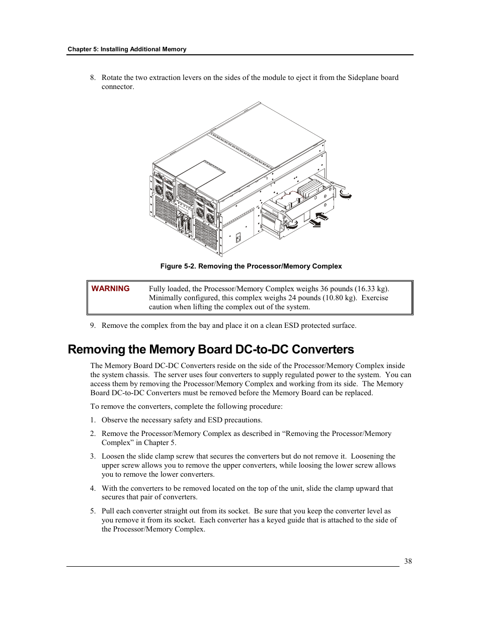 Removing the memory board dc-to-dc converters | HP Integrity rx4610 Server User Manual | Page 45 / 201
