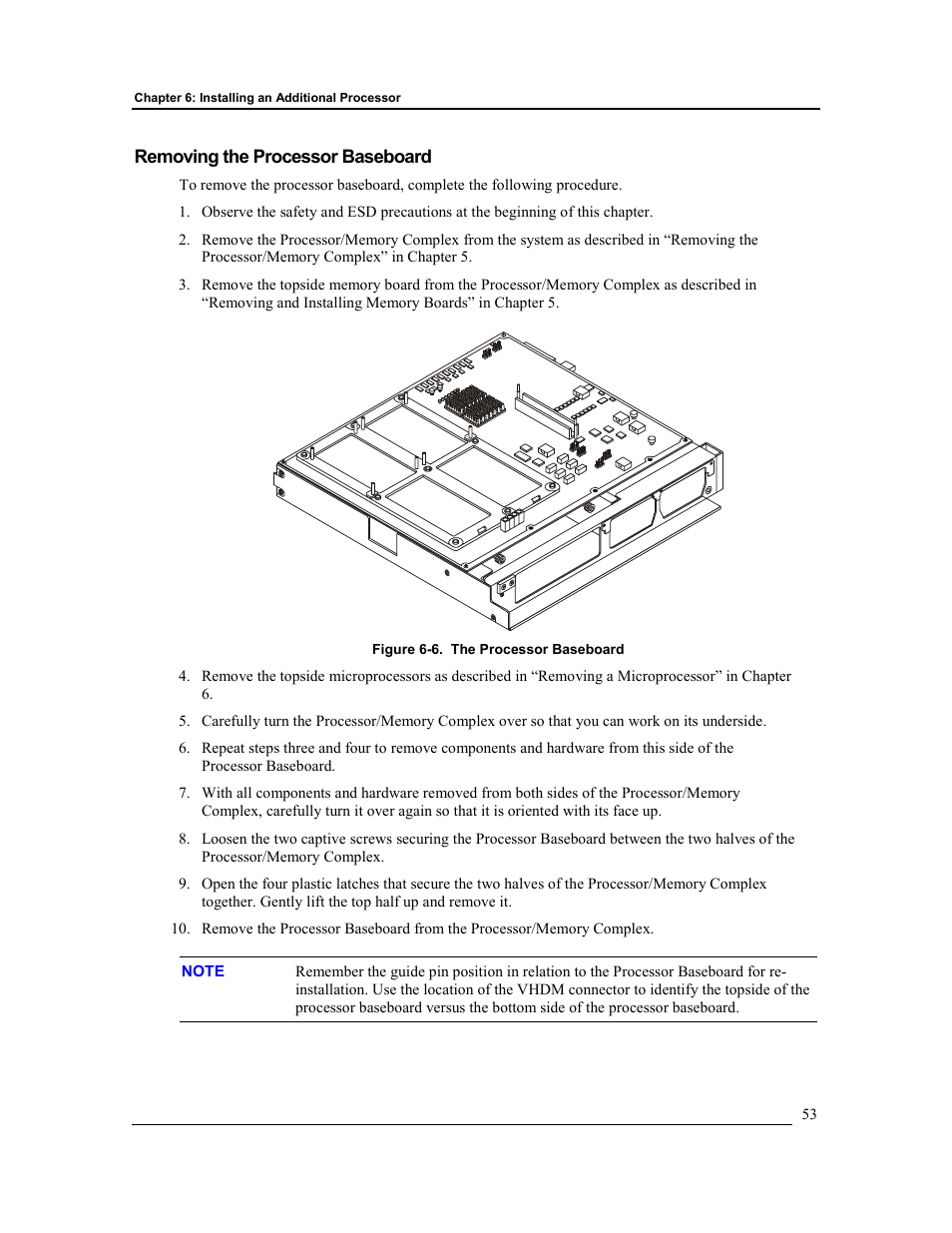 Removing the processor baseboard | HP Integrity rx4610 Server User Manual | Page 60 / 201