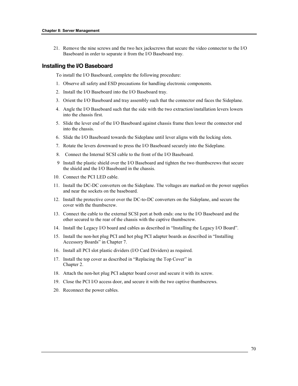 Installing the i/o baseboard | HP Integrity rx4610 Server User Manual | Page 77 / 201