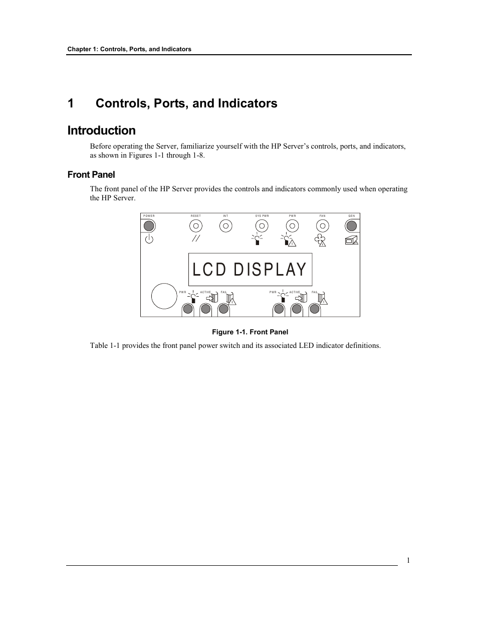 1 controls, ports, and indicators, Introduction, Front panel | 1controls, ports, and indicators introduction | HP Integrity rx4610 Server User Manual | Page 8 / 201