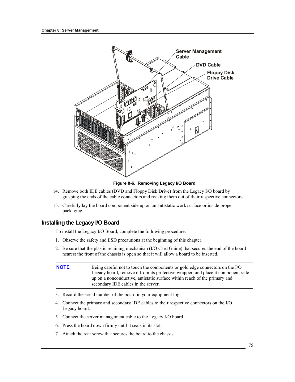 Installing the legacy i/o board | HP Integrity rx4610 Server User Manual | Page 82 / 201
