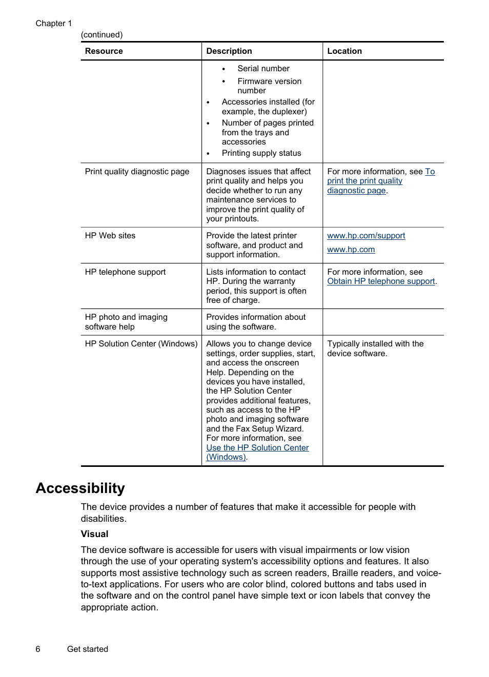 Accessibility | HP Officejet Pro K5400 Printer User Manual | Page 10 / 103