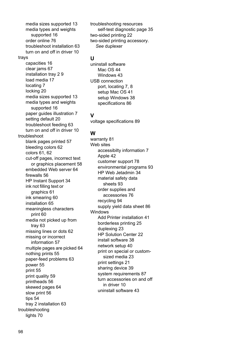 HP Officejet Pro K5400 Printer User Manual | Page 102 / 103