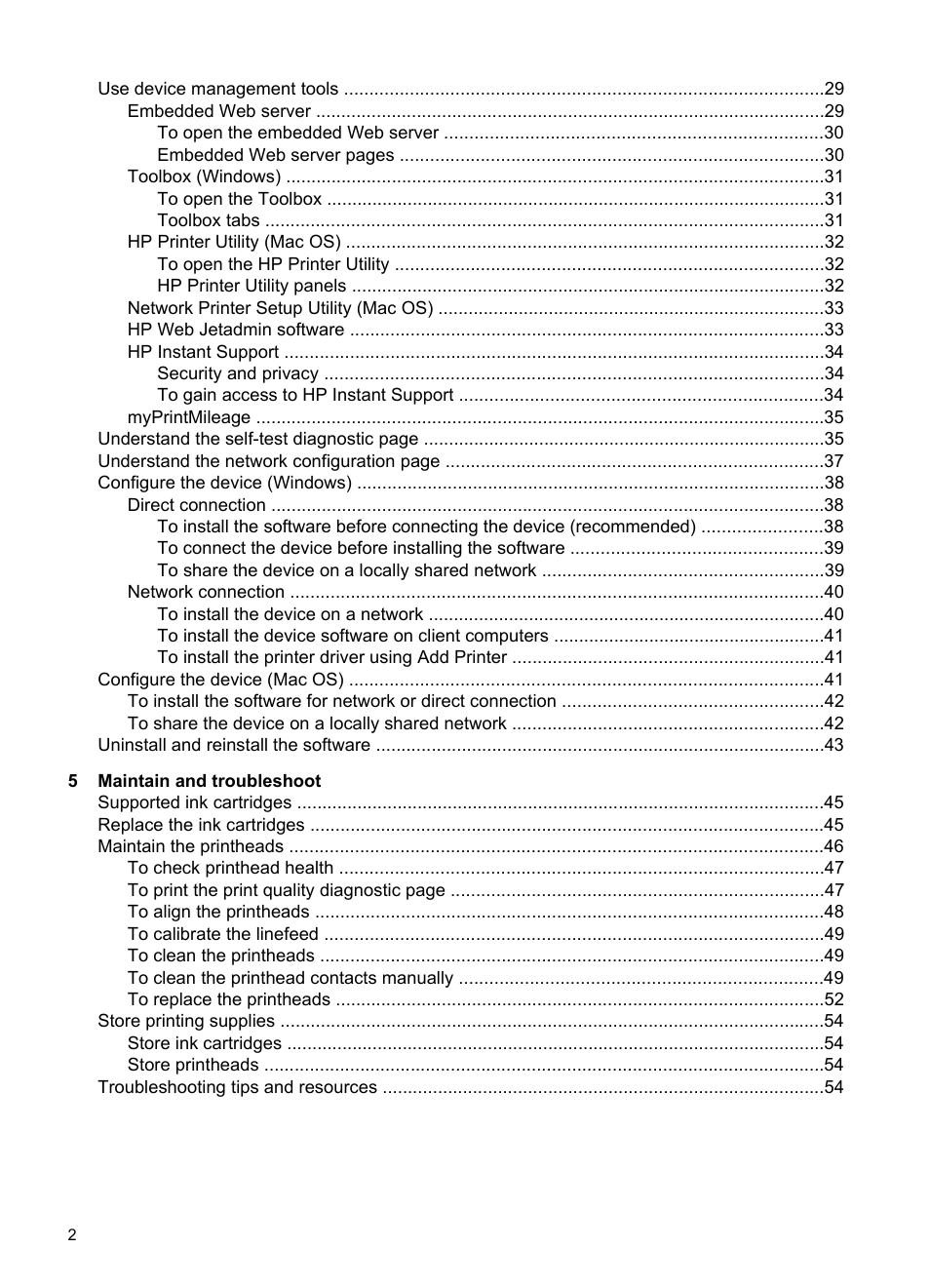 HP Officejet Pro K5400 Printer User Manual | Page 6 / 103