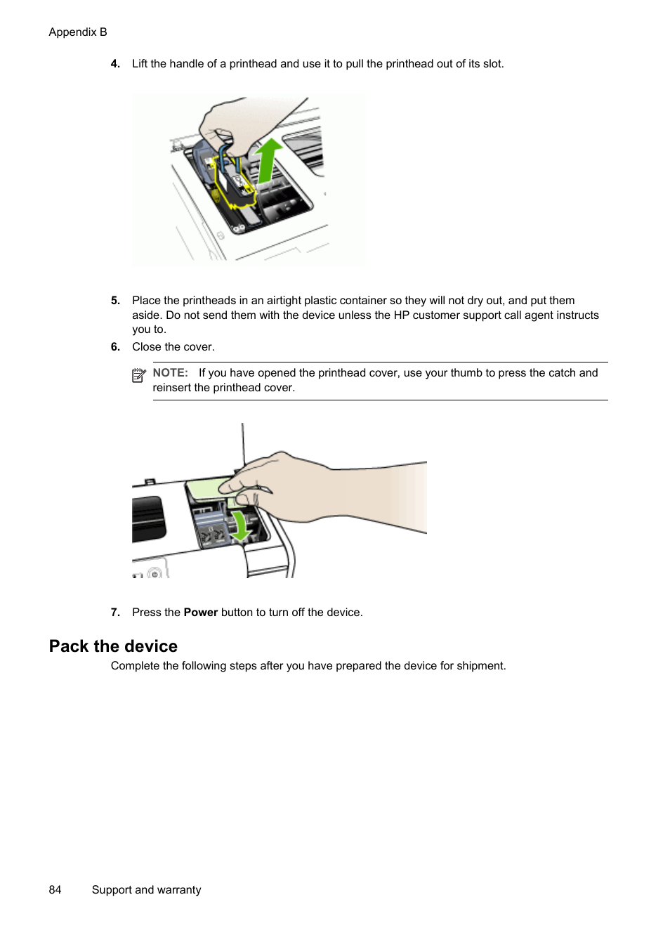 Pack the device | HP Officejet Pro K5400 Printer User Manual | Page 88 / 103