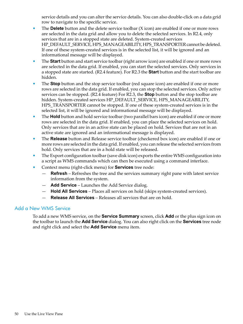 Add a new wms service | HP Neoview Release 2.4 Software User Manual | Page 50 / 94