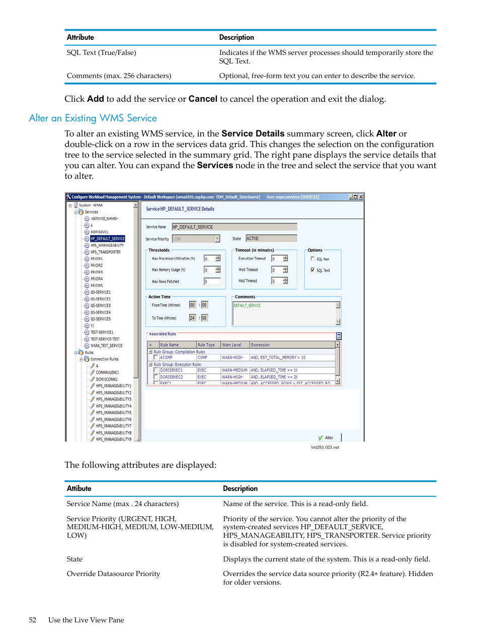 Alter an existing wms service | HP Neoview Release 2.4 Software User Manual | Page 52 / 94