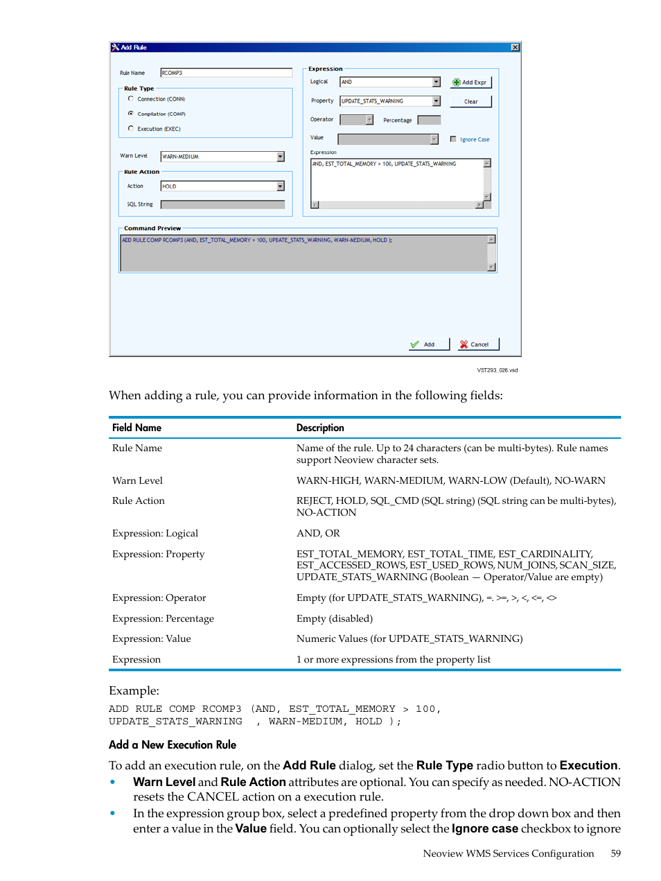 Add a new execution rule | HP Neoview Release 2.4 Software User Manual | Page 59 / 94